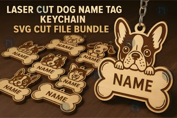 Laser Cut Name Tag & Keychain SVG Bundle