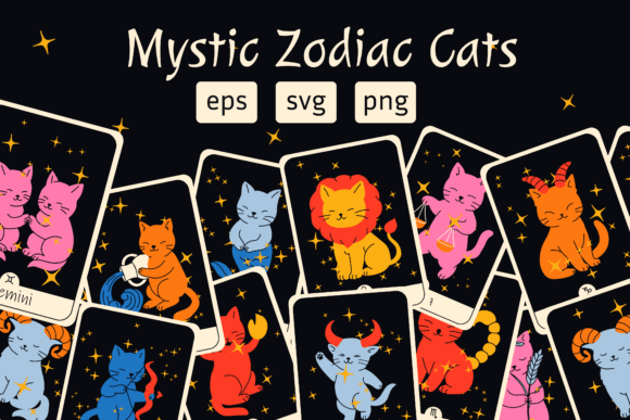 Zodiac Cat Tarot Illustrations