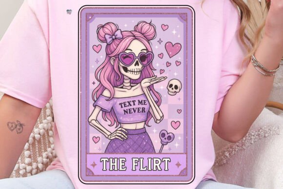 Flirt Tarot Pastel Goth Skeleton Art