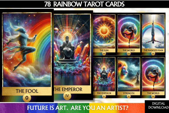 Colorful Artistic Tarot Cards Set
