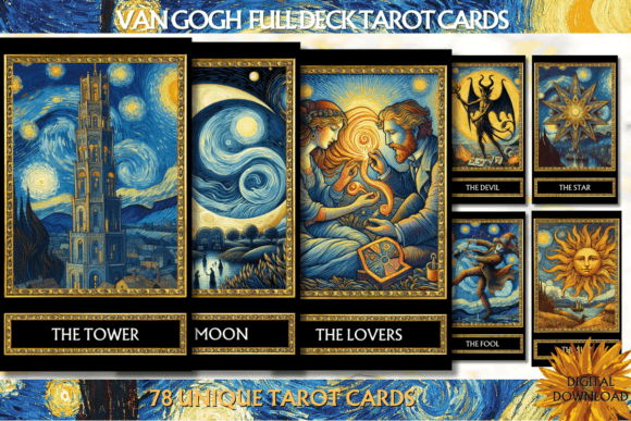 Van Gogh-Inspired 78 Tarot Cards Deck