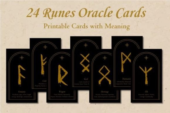Runes Symbols Digital Oracle Cards