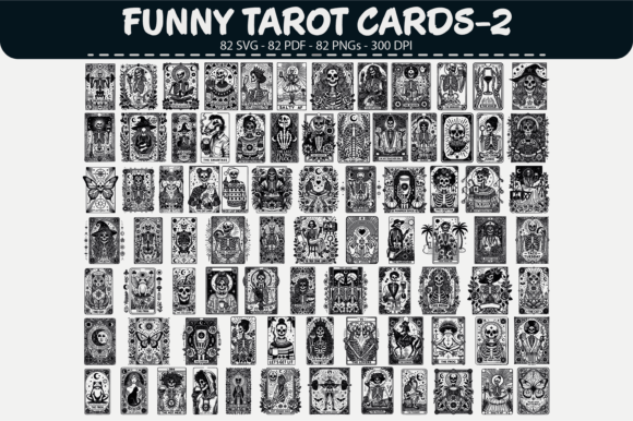 Humorous Gothic Tarot Illustrations Collection