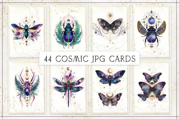 Mystical Celestial Insect Art Cards