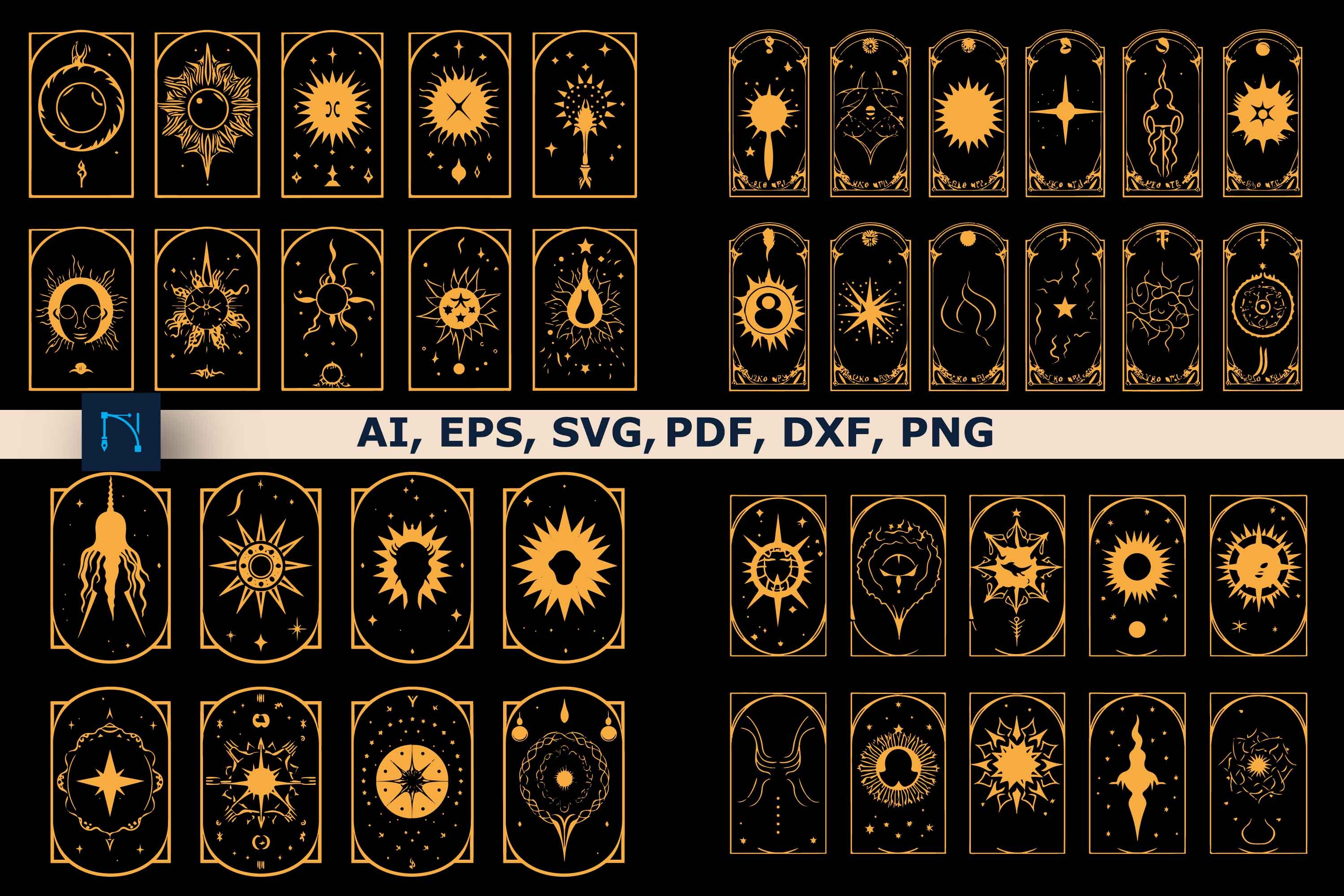 Celestial Tarot Card Design Bundle