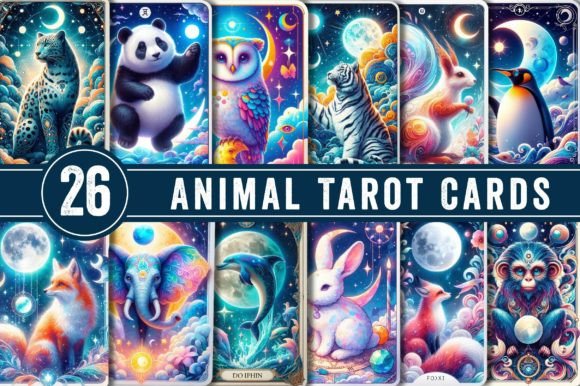 Animal Tarot Cards Sublimation Designs