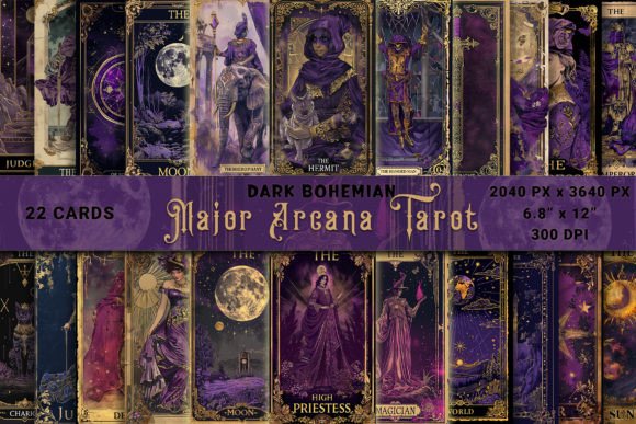 Dark Boho Major Arcana Tarot Cards
