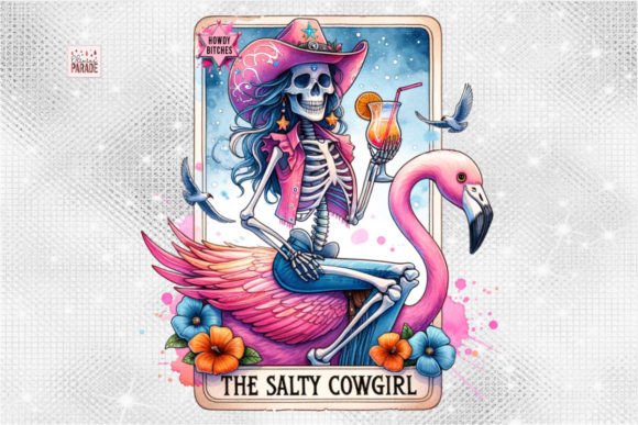Salty Cowgirl Tarot Design PNG