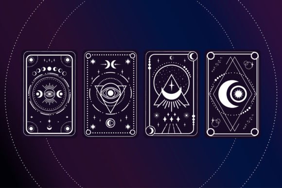Galactic Tarot Cards with Space Imagery