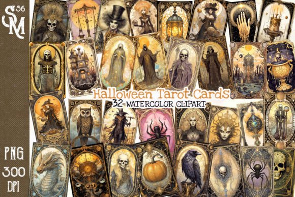 Halloween Tarot Card Art Printable