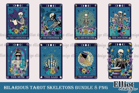 Hilarious Skeleton Tarot Cards Set