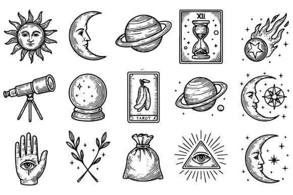 Mystical Tarot and Astrology Illustrations