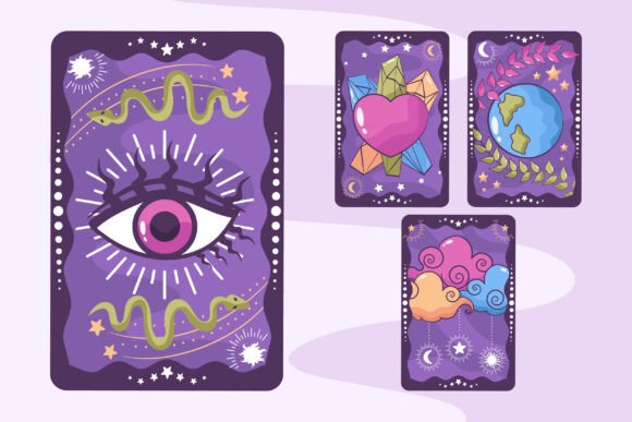 Celestial Tarot Card Design Set