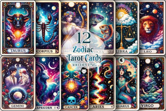 Zodiac Tarot Cards Sublimation Set