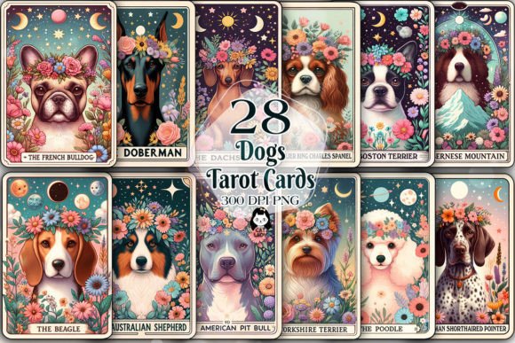 Dog-Themed Tarot Card PNG Clipart