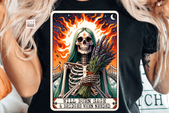 Witch Skeleton Tarot Card Design