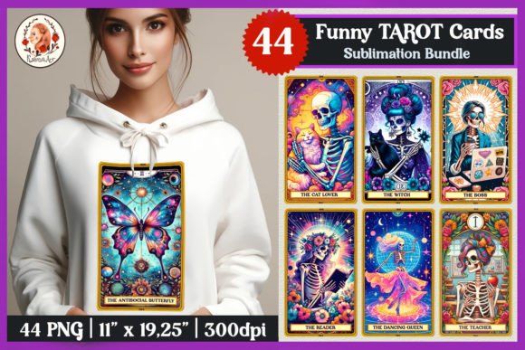 Humorous Tarot Card Sublimation Designs