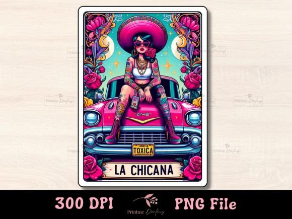 Comical La Chicana Tarot Card Design