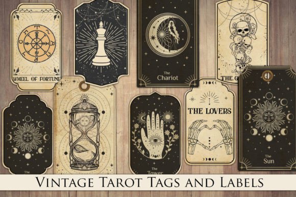 Printable Vintage Tarot Card Tags & Labels