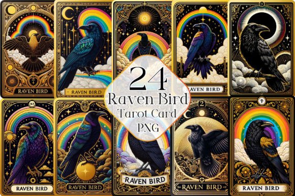 Raven Bird Tarot Card Art Collection