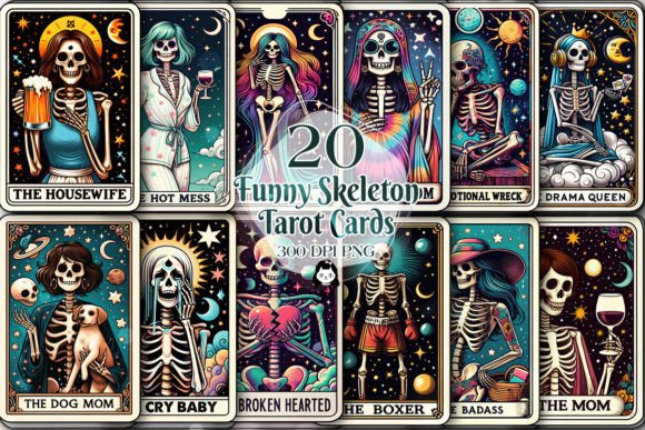 Skeleton Tarot Card Designs