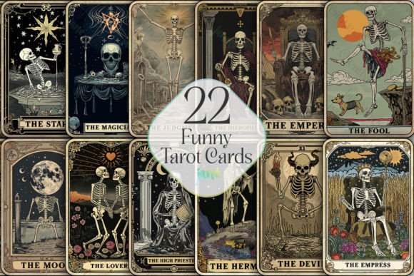 Humorous Tarot Card Digital Art Collection