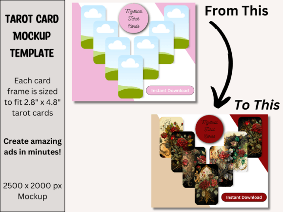 Customizable Tarot Card Mockup Template