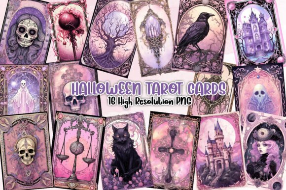 Spooky Halloween Tarot Clipart Pack