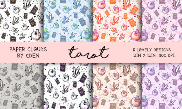 Occult Tarot Seamless Digital Patterns