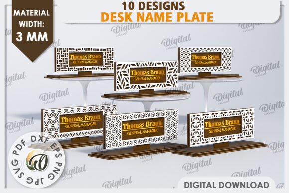 Wooden Desk Name Plates LaserCut Bundle