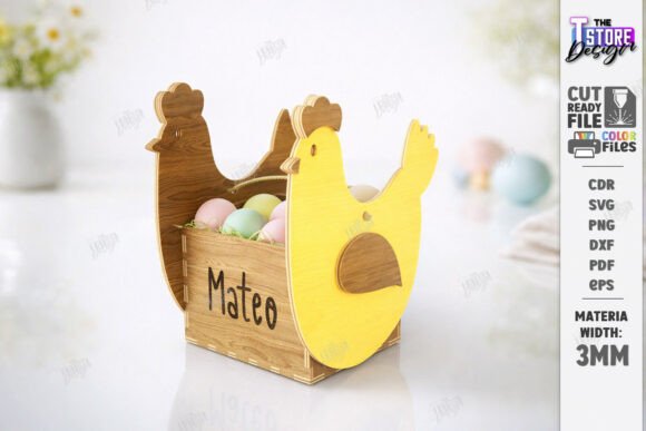 Personalized Laser-Cut Easter Basket SVG Kit