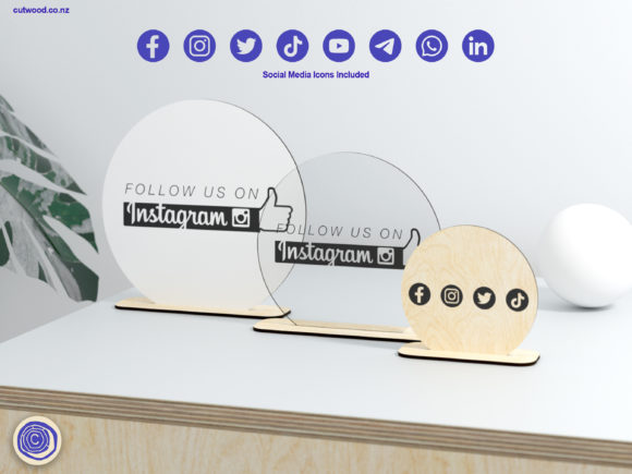 Laser-Cut Round Social Media Plaque