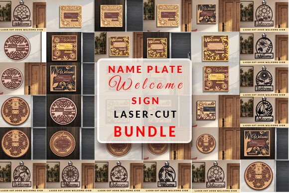 Laser Cut Door Nameplate SVG Bundle