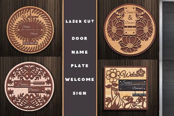 Laser Cut Door Nameplates SVG Bundle