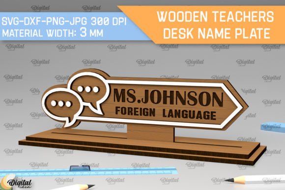 Foreign Language Desk Name Plate SVG Bundle