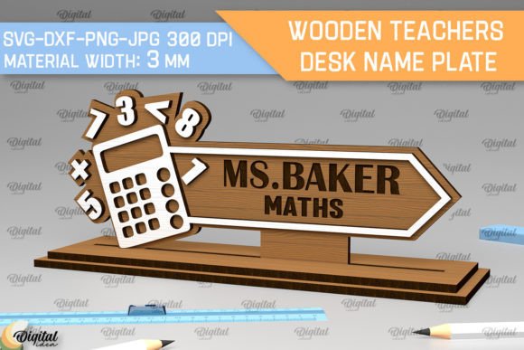 Laser Cut Desk Name Plate SVG DXF EPS Pack