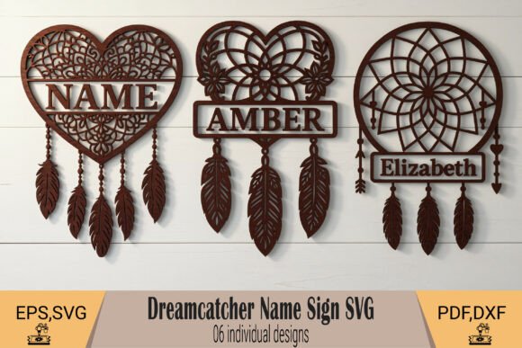 Dreamcatcher Name Sign SVG Template