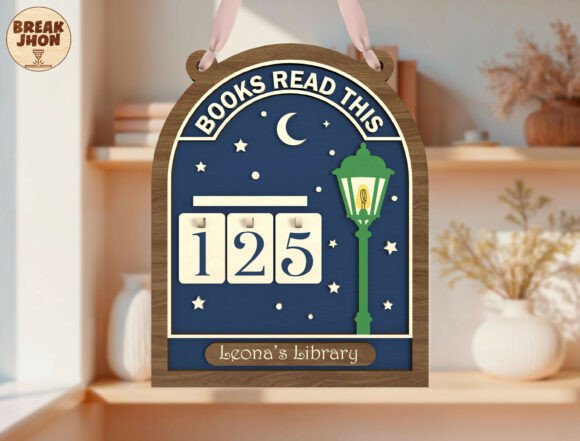 Books Read Tracker Door Sign SVG