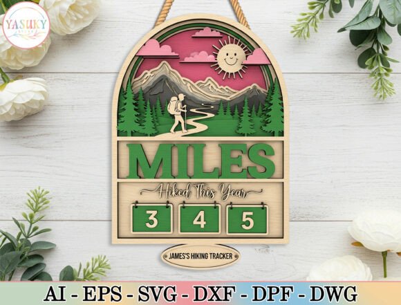 Interactive Miles Hiked Tracker Sign