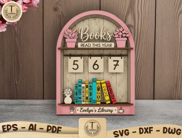 Books Read This Year Layered SVG Shelf Tracker
