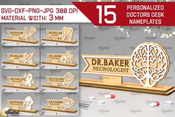 Laser-Cut Nameplate SVG & DXF Bundle