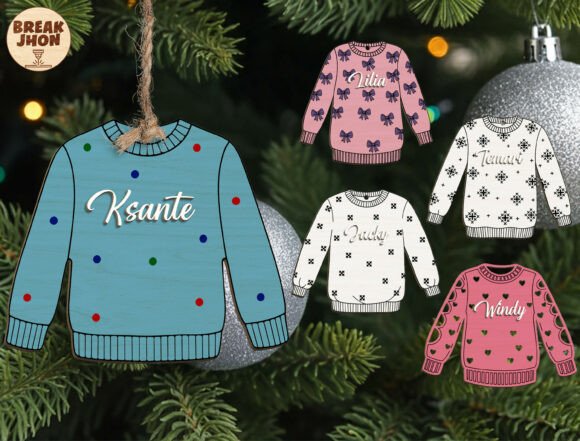 Christmas Sweater Ornament SVG Set
