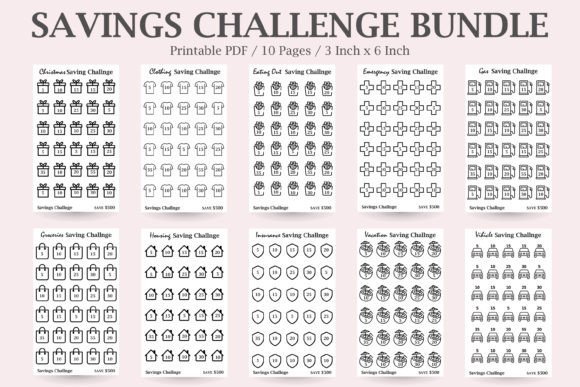 A6 Sinking Fund Savings Challenge Bundle