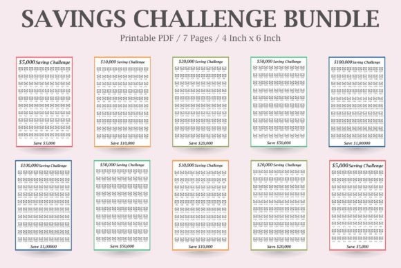 100 Envelope Savings Challenge Printable Bundle
