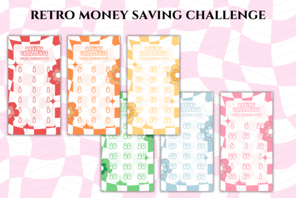 Retro Money Saving Challenge Bundle for A6 Cash Binder