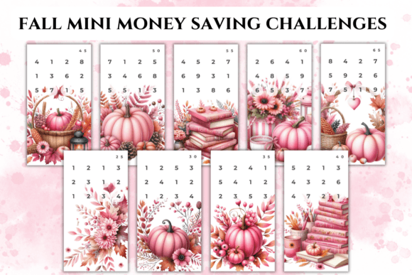 Pink Fall Mini Money Saving Challenges PDF Bundle