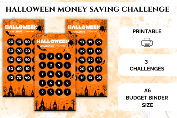 Halloween Money Saving Challenges PDF Bundle