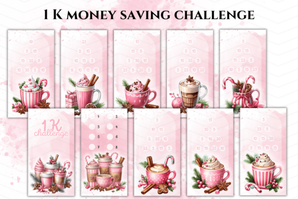 1K Pink Christmas Money Saving Challenge Planner