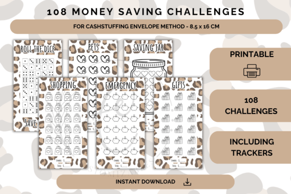A6 Money Saving Challenges Printable Bundle