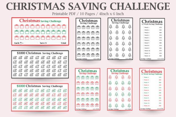 Christmas Savings Challenge Bundle Printable Tracker Set